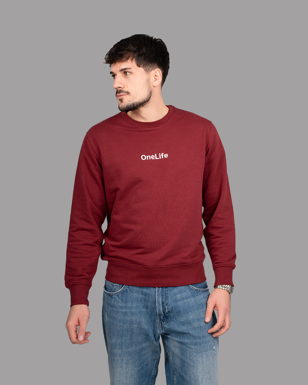 Winter Shifts Burgundy Crewneck