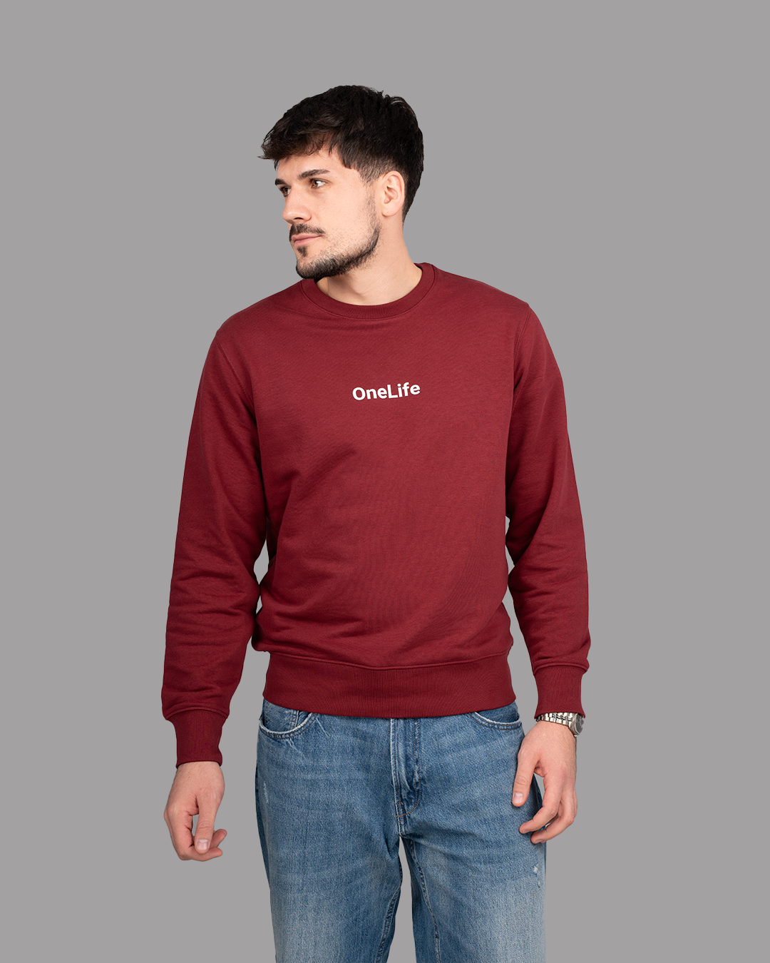 Winter Shifts Burgundy Crewneck
