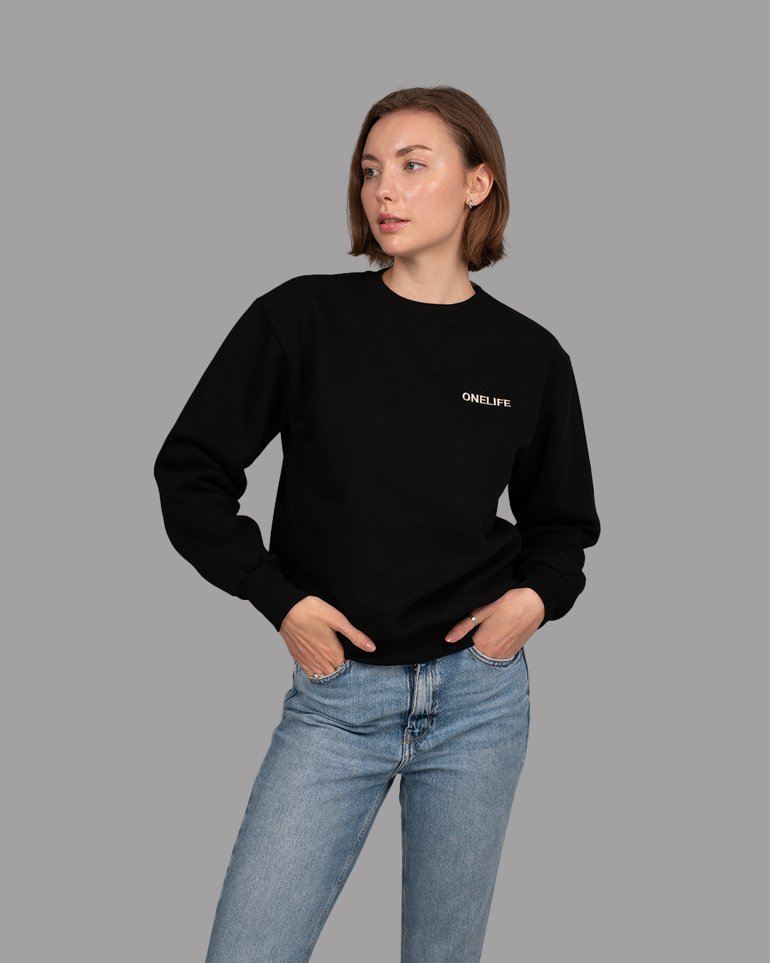 Winter Shifts Black Crewneck