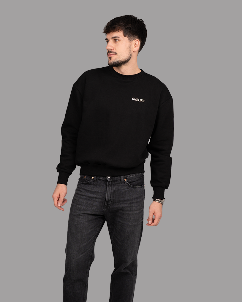 Winter Shifts Black Crewneck