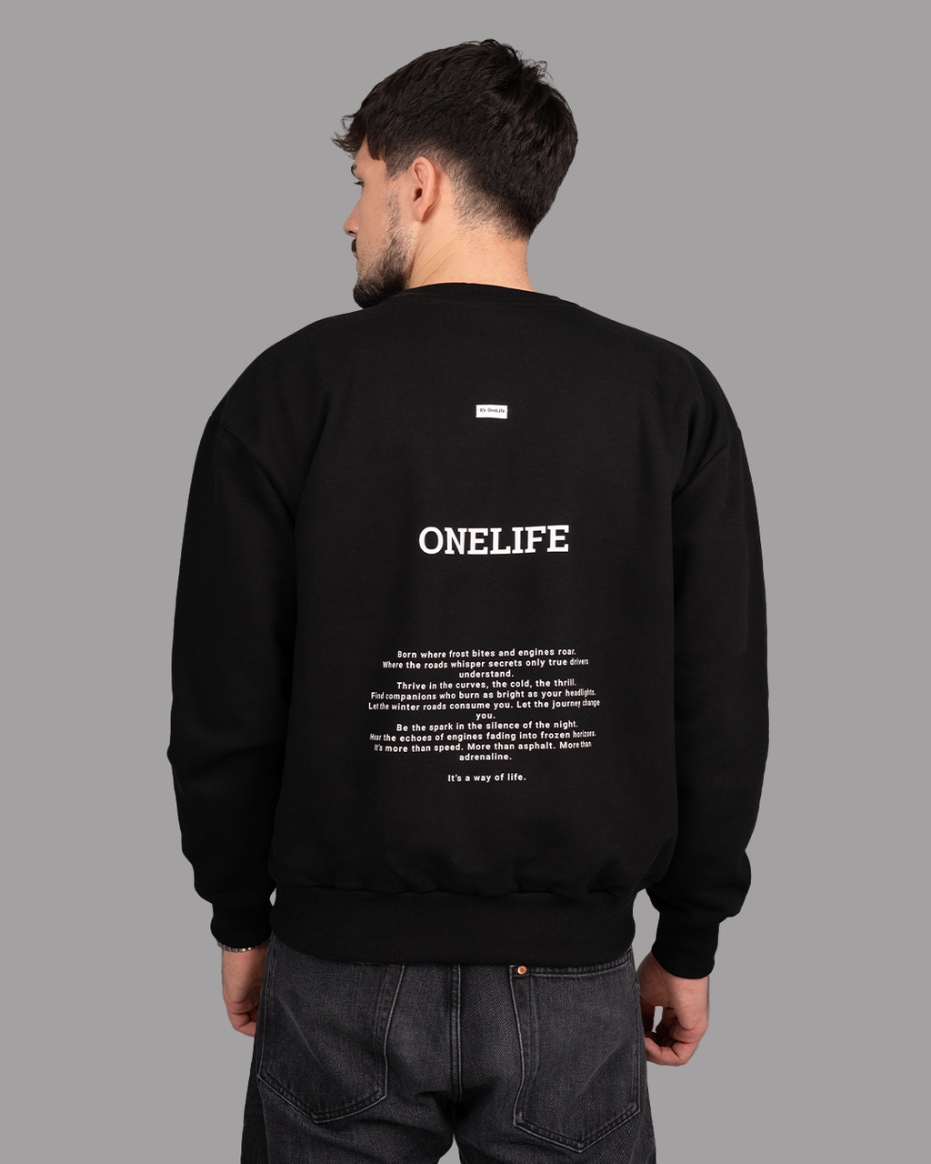 Winter Shifts Black Crewneck