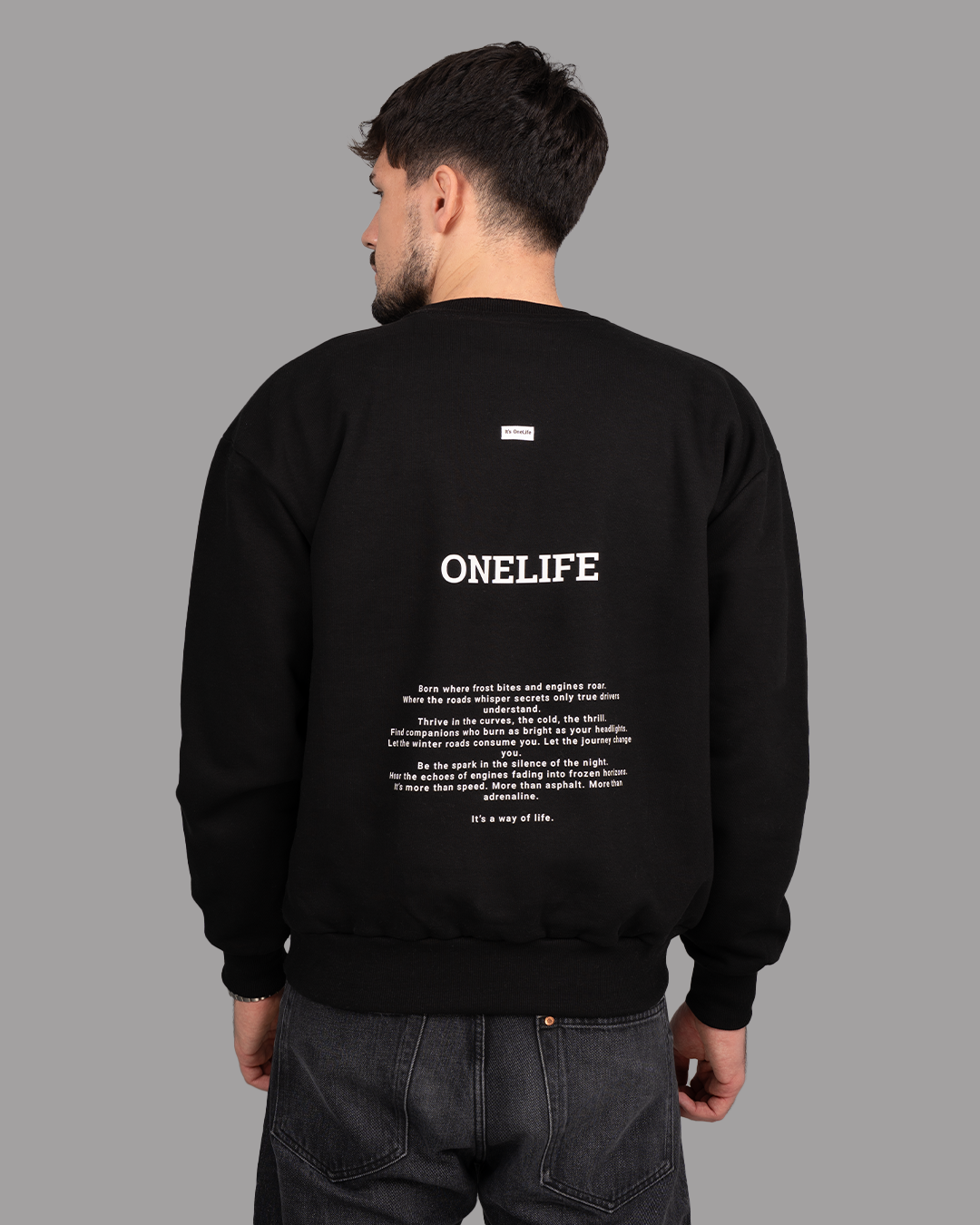 Winter Shifts Black Crewneck
