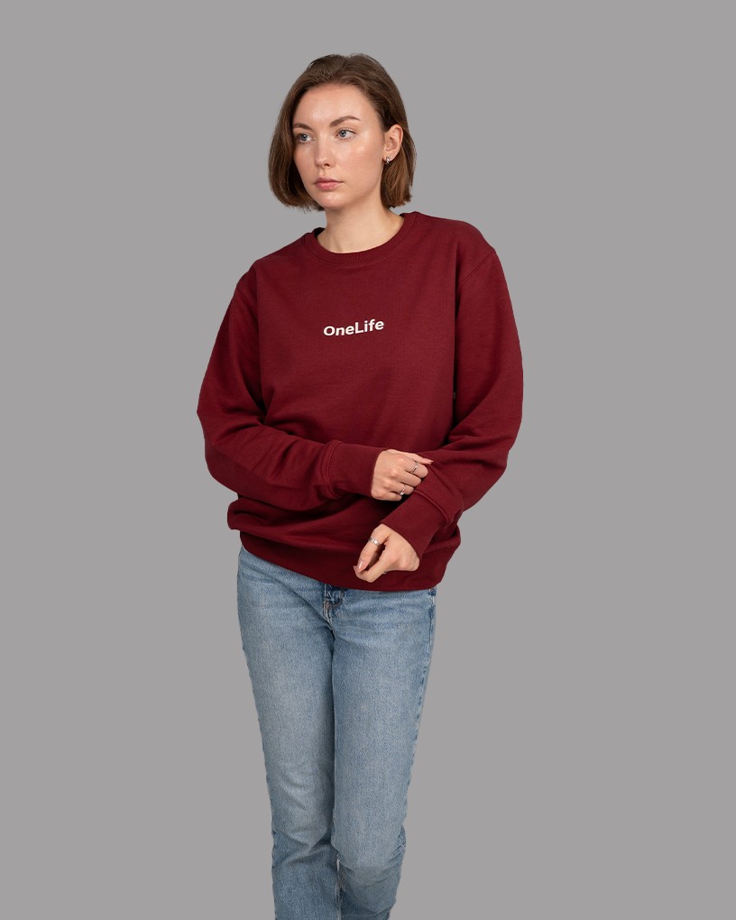 Winter Shifts Burgundy Crewneck