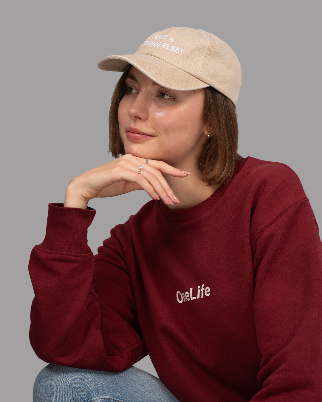 Winter Shifts Beige Cap