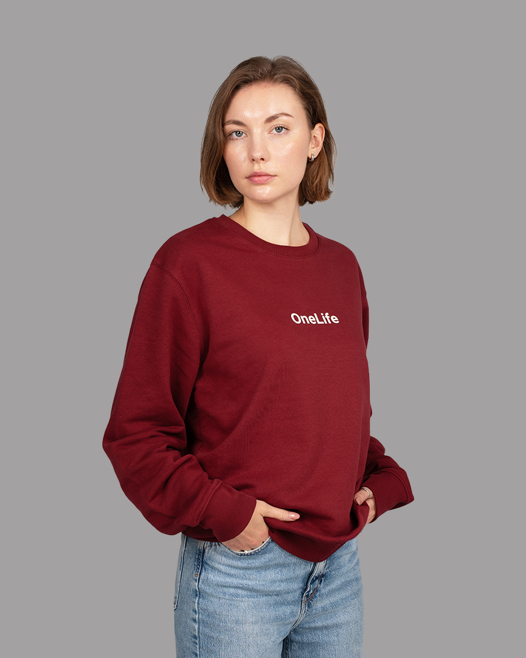 Winter Shifts Burgundy Crewneck