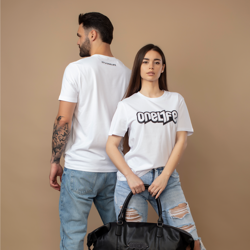 OneLife Classics Essential T-Shirt in White Black