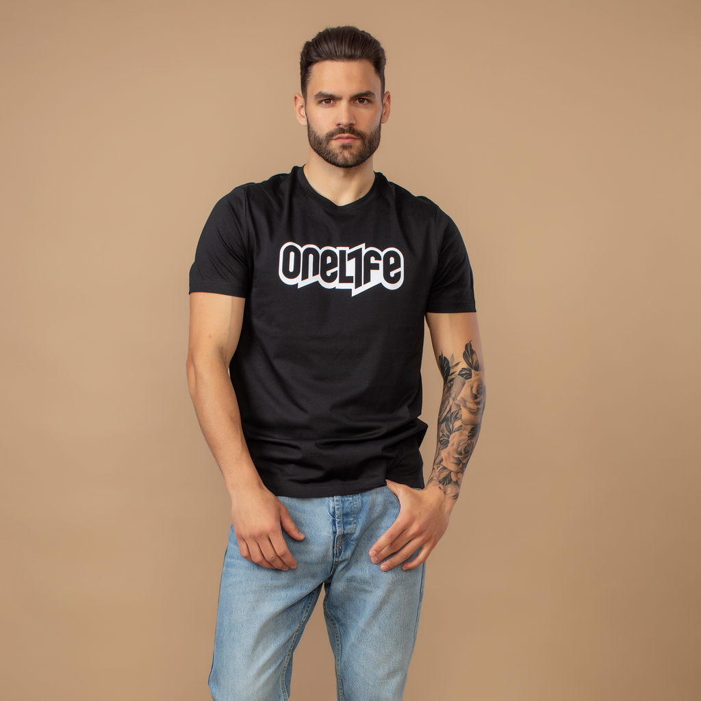 OneLife Classics Essential T-Shirt in Black White
